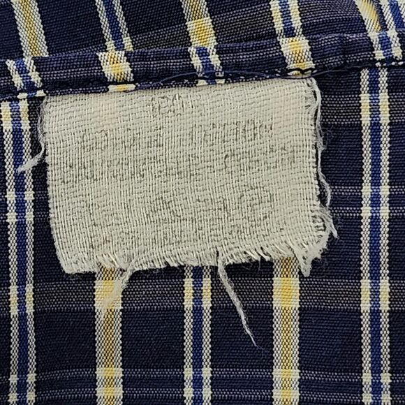 From The House of BOGGI Mens Plaid Long Sleeve Shirt Blue Beige Cotton Sz 41/16 - Picture 9 of 11